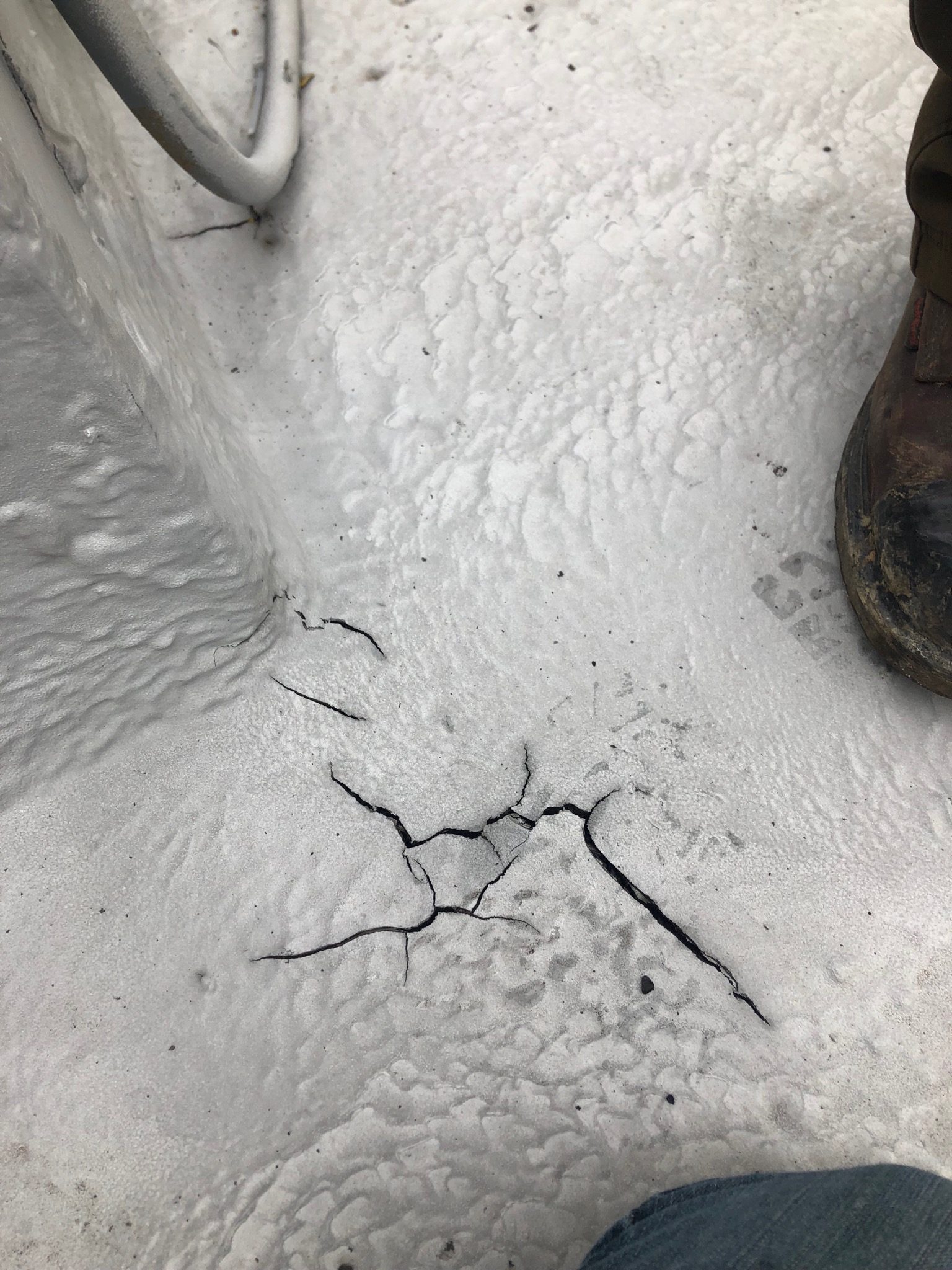 Finished walkable deck coating surface